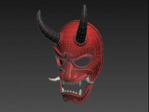 japanese demon mask 3D Model