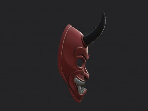 japanese demon mask 3D Model