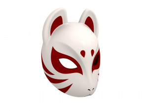 japanese fox mask Model 3D