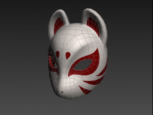 japanese fox mask Model 3D