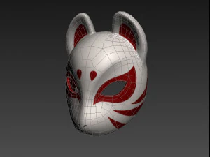 japanese fox mask 3D Model