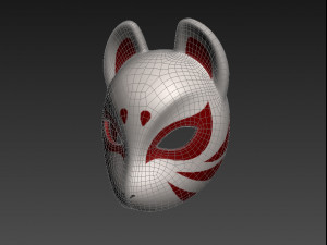 japanese fox mask Model 3D