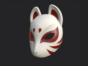 japanese fox mask Model 3D