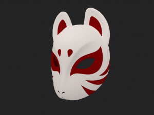 japanese fox mask Model 3D