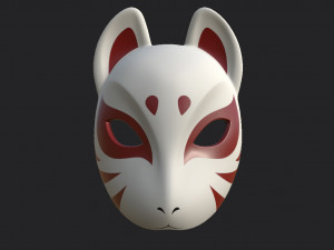 japanese fox mask Model 3D