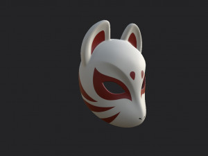 japanese fox mask Model 3D