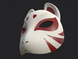 japanese fox mask Model 3D