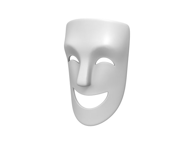 theater happy mask 3Dモデル .c4d .max .obj .3ds .fbx .stl .blend 
