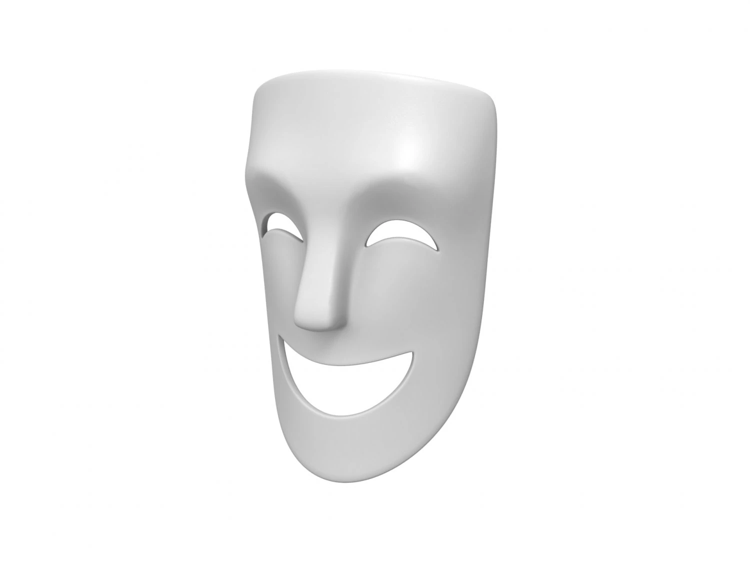 theater happy mask 3D Model .c4d .max .obj .3ds .fbx .stl .blend 