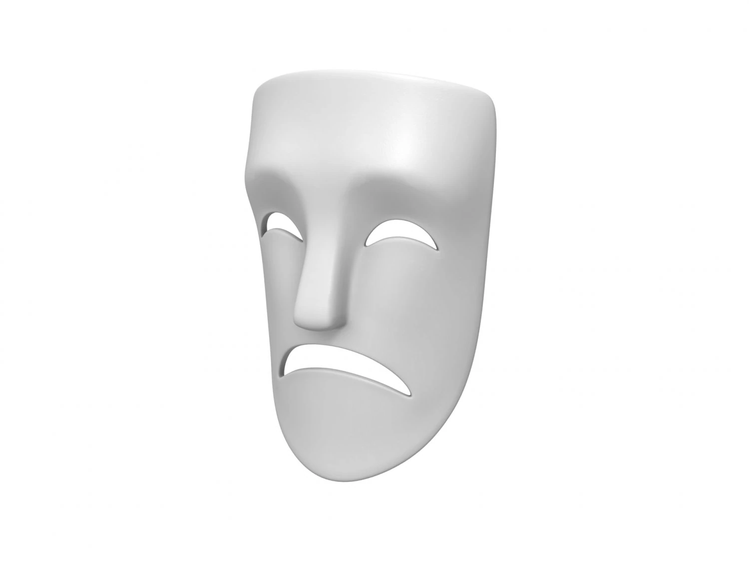 theater sad mask 3D Model .c4d .max .obj .3ds .fbx .stl .blend 