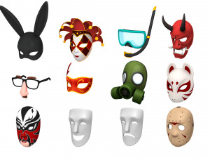 3d mask pack 3D Model