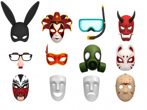 3d mask pack 3D Model