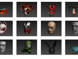 3d mask pack 3D Model