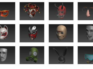 3d mask pack 3D Model