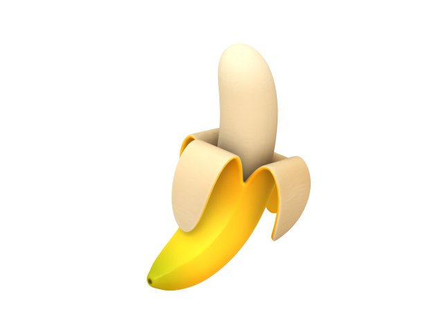 banana Modello 3D .c4d .max .obj .3ds .fbx .stl .blend 