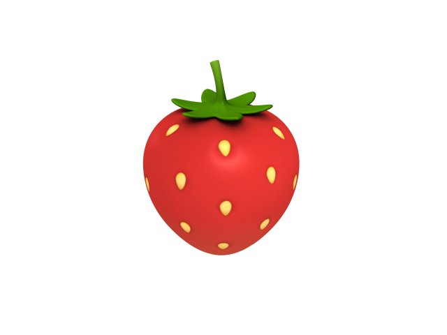 strawberry 3D Model .c4d .max .obj .3ds .fbx .stl .blend 