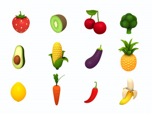 cartoon food pack 4 3D 模型