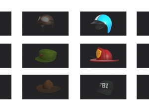 hats and helmet pack 4 3D-Modell