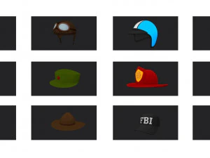 hats and helmet pack 4 3D Model