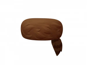 gorra de piel de mapache Modelo 3D