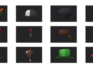 hats pack 5 3D Model