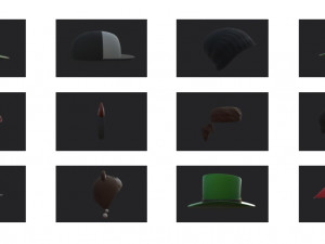 hats pack 5 3D Model