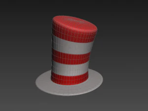 striped top hat 3D Model