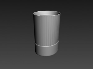 fluted chef hat 3D Model