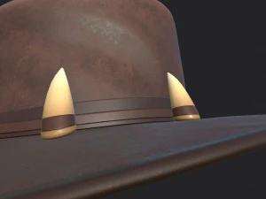 chap&eacute;u de couro Modelo 3D