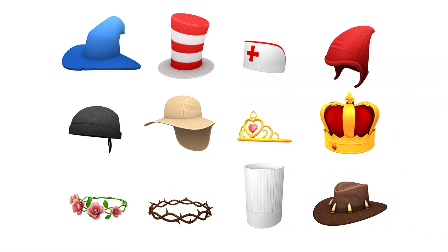 hats pack 6 3D Model .c4d .max .obj .3ds .fbx .stl .blend 