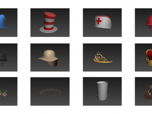 hats pack 6 3D Модель