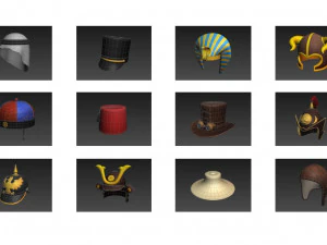 hats and helmet pack 7 3D Model
