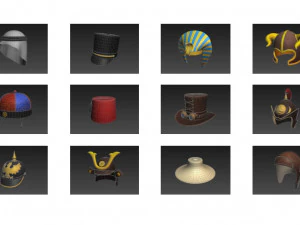 hats and helmet pack 7 3D Model