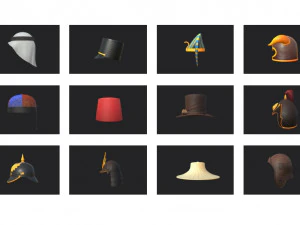 hats and helmet pack 7 3D Model