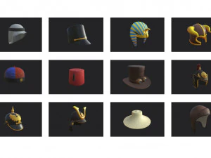hats and helmet pack 7 3D Model