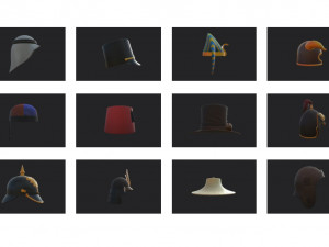 hats and helmet pack 7 3D 模型