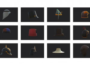 hats and helmet pack 7 3D Model