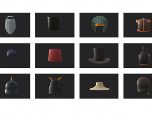 hats and helmet pack 7 3D 模型