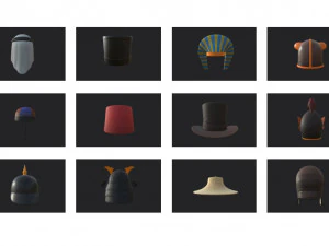 hats and helmet pack 7 3D Model