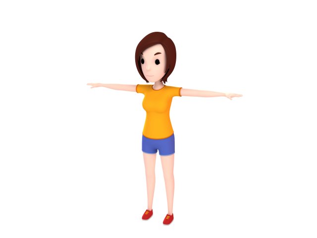 3d cartoongirl001 girl model 3D Model .c4d .max .obj .3ds .fbx .stl .blend 
