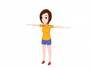 3d cartoongirl001 girl model 3D Model