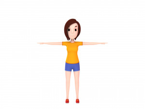 3d cartoongirl001 girl model 3D Model