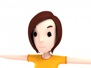 3d cartoongirl001 girl model 3D Model