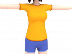 3d cartoongirl001 girl model 3D Model