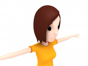 3d cartoongirl001 girl model 3D Model