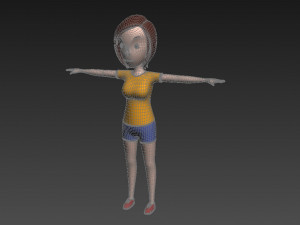 3d cartoongirl001 girl model 3D Model