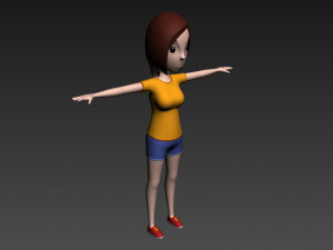 3d cartoongirl001 girl model 3D Model