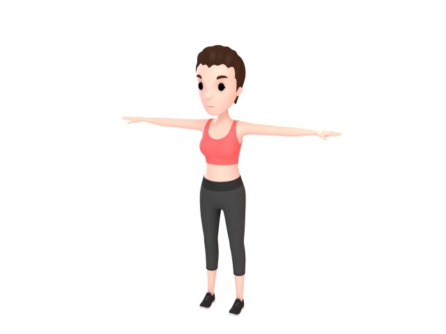 cartoon girl 002 sport girl Modelo 3D .c4d .max .obj .3ds .fbx .stl .blend 
