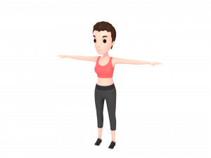 cartoon girl 002 sport girl 3D Модель