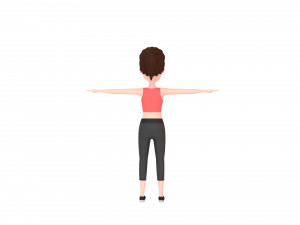 cartoon girl 002 sport girl Modelo 3D